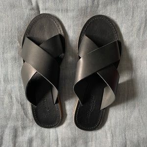 Madewell Womens Cross Strap Sandals Size 9 Black